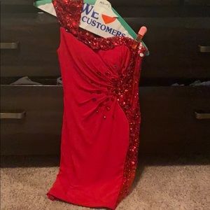 Red sparkly cocktail dress